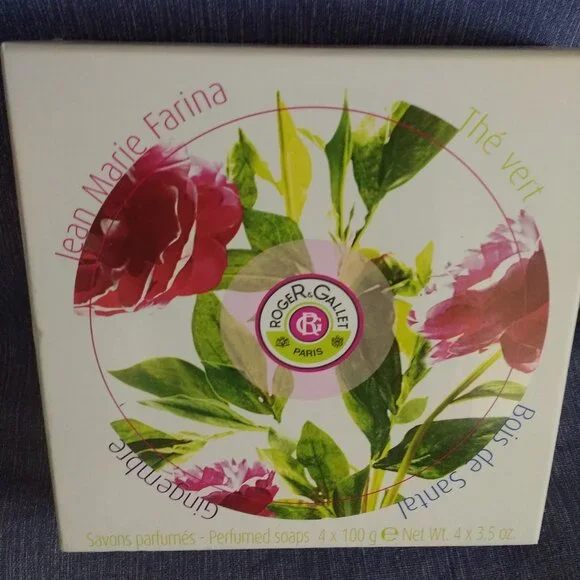 🆕 Roger & Gallet Perfumed Soaps 4 x 100g Ginger, vert, Sandal wood, Farina
